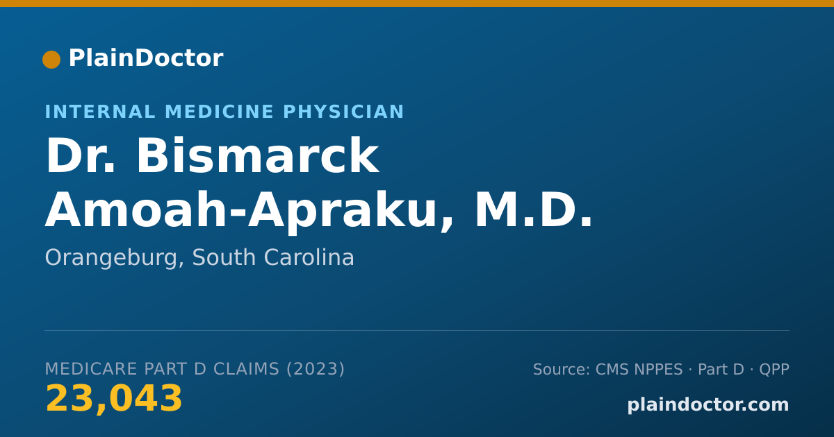 Shareable card for Bismarck Amoah-Apraku, M.D. - Internal Medicine Physician, Orangeburg, SC