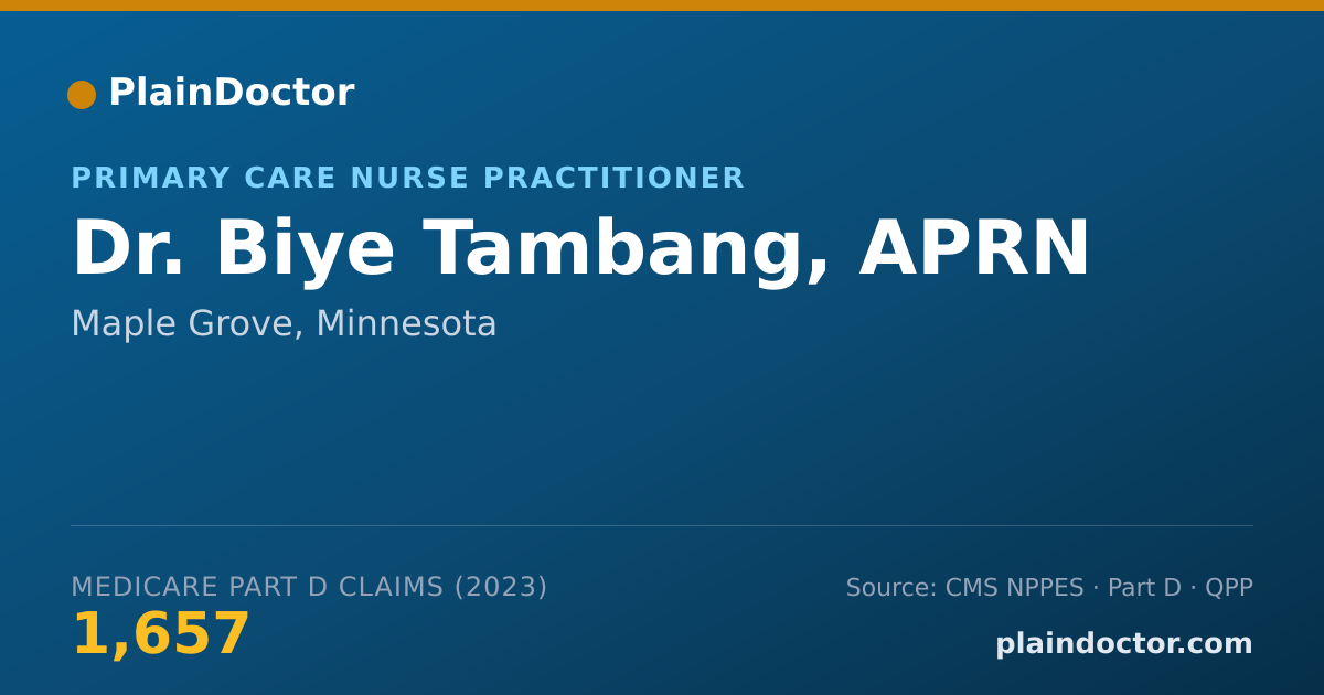 Shareable card for Biye Tambang, APRN - Primary Care Nurse Practitioner, Maple Grove, MN