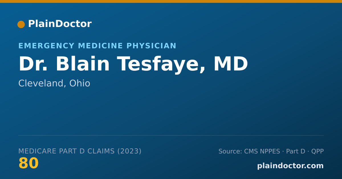 Shareable card for Blain Tesfaye, MD - Emergency Medicine Physician, Cleveland, OH
