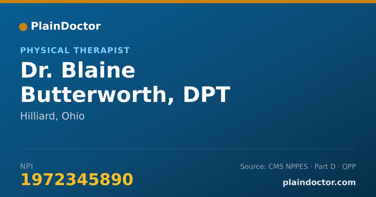 Shareable card for Blaine Butterworth, DPT - Physical Therapist, Hilliard, OH