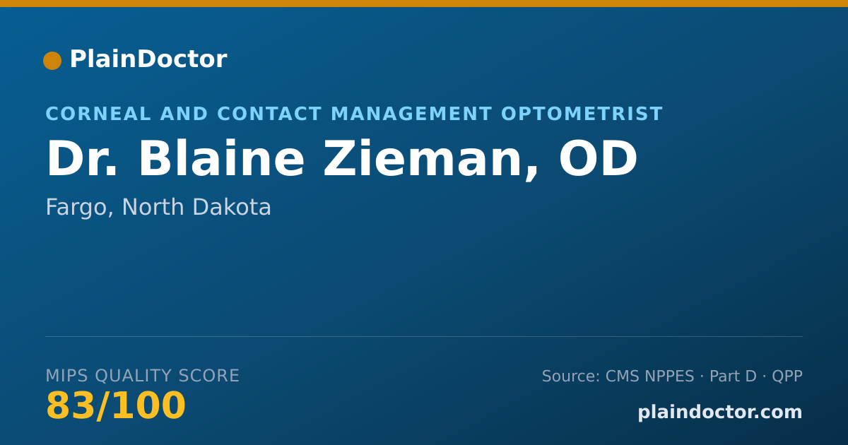 Shareable card for Blaine Zieman, OD - Corneal and Contact Management Optometrist, Fargo, ND