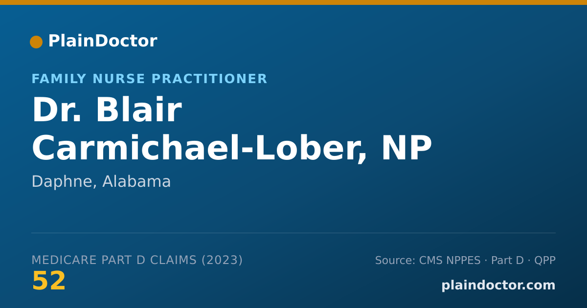 Shareable card for Blair Carmichael-Lober, NP - Family Nurse Practitioner, Daphne, AL