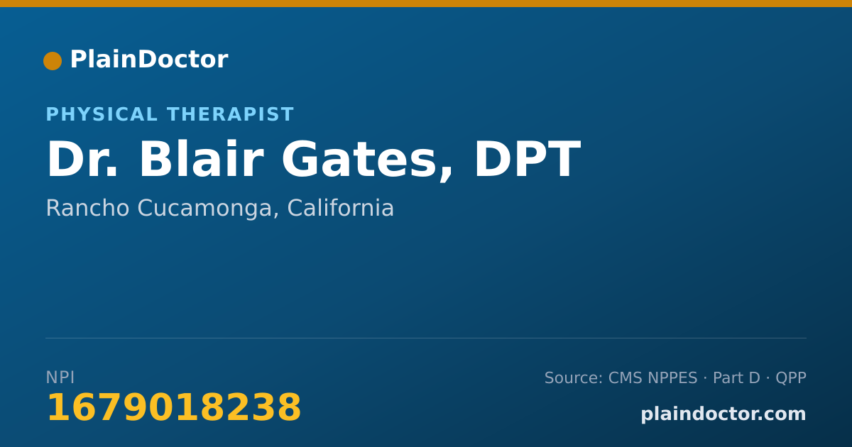 Shareable card for Blair Gates, DPT - Physical Therapist, Rancho Cucamonga, CA