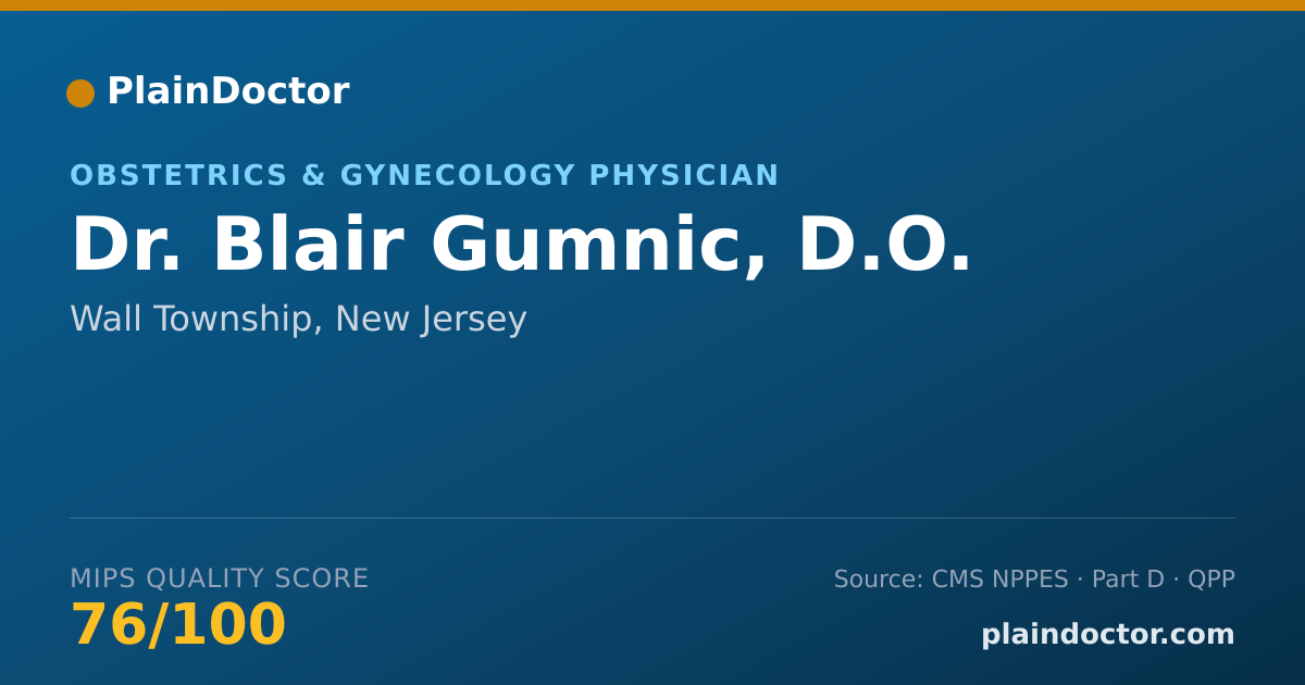 Shareable card for Blair Gumnic, D.O. - Obstetrics & Gynecology Physician, Wall Township, NJ