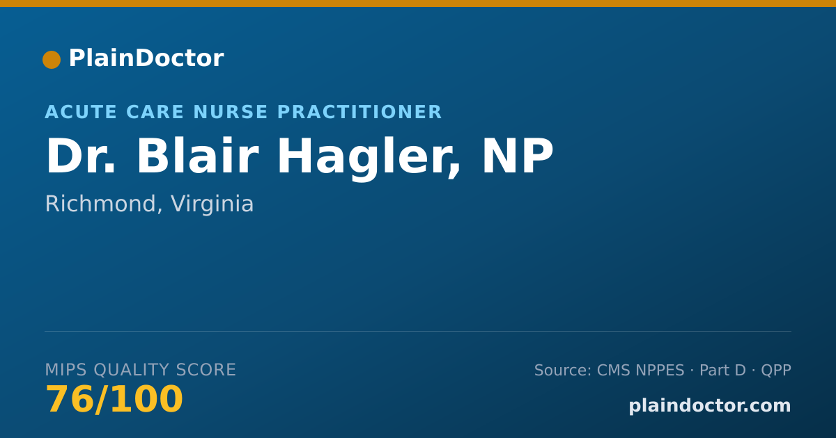 Shareable card for Blair Hagler, NP - Acute Care Nurse Practitioner, Richmond, VA