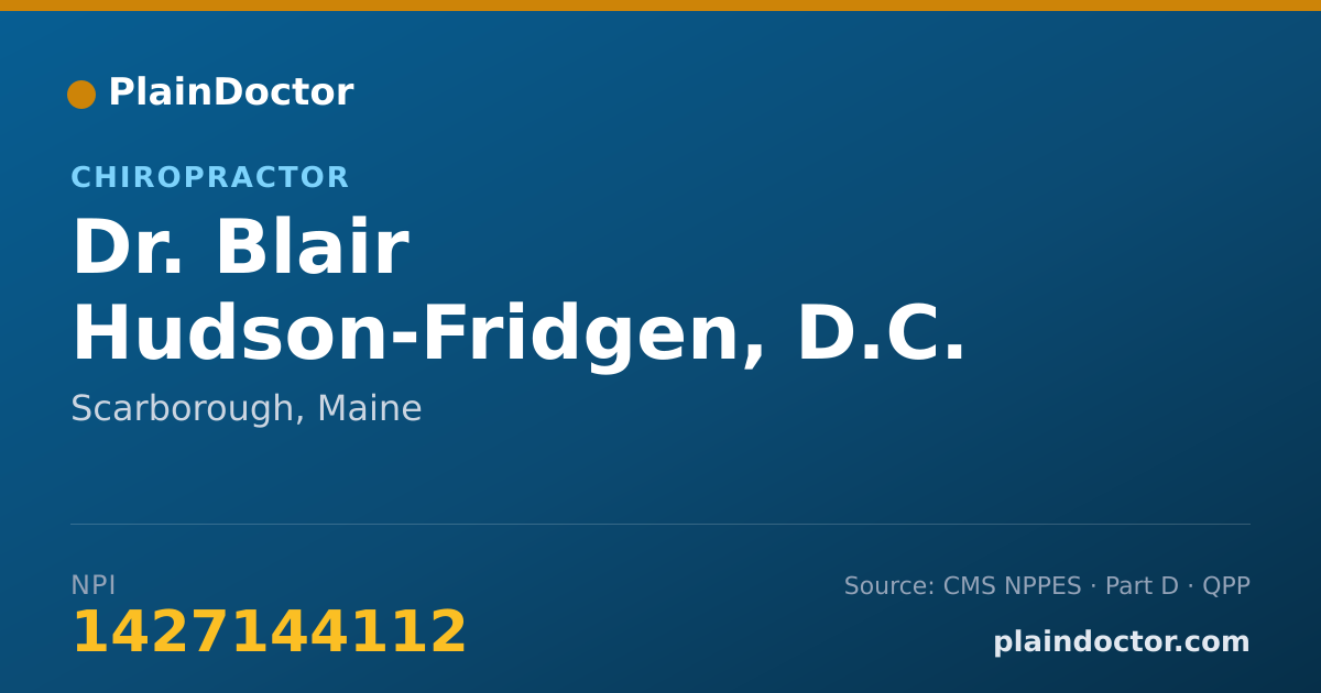 Shareable card for Blair Hudson-Fridgen, D.C. - Chiropractor, Scarborough, ME
