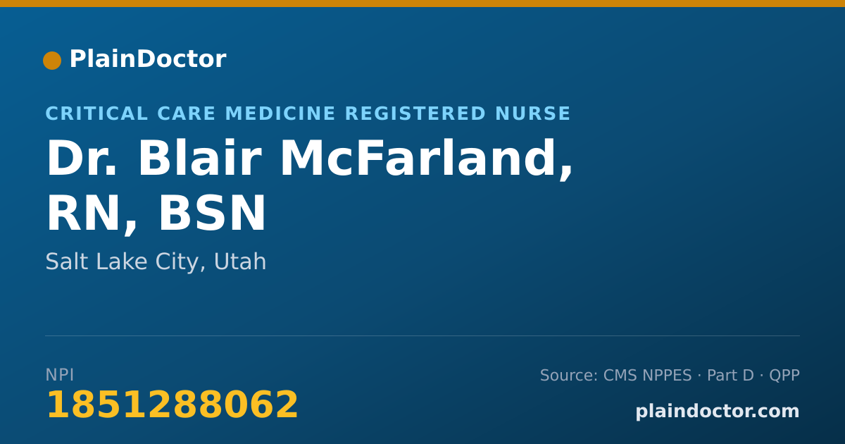 Shareable card for Blair McFarland, RN, BSN - Critical Care Medicine Registered Nurse, Salt Lake City, UT