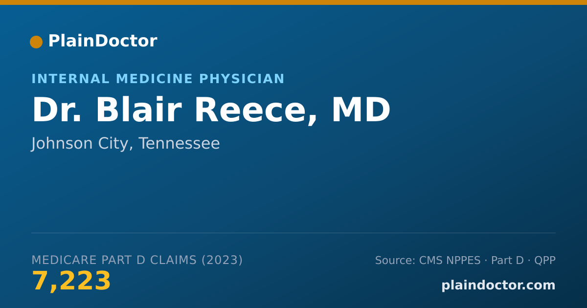 Shareable card for Blair Reece, MD - Internal Medicine Physician, Johnson City, TN