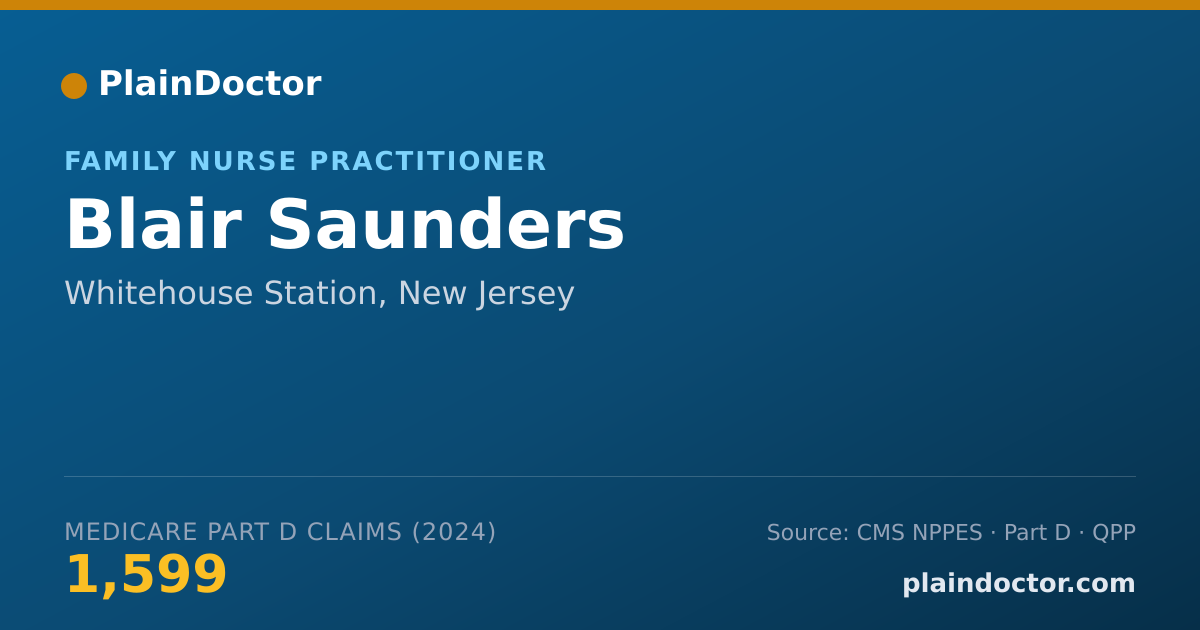 Shareable card for Blair Saunders - Family Nurse Practitioner, Whitehouse Station, NJ
