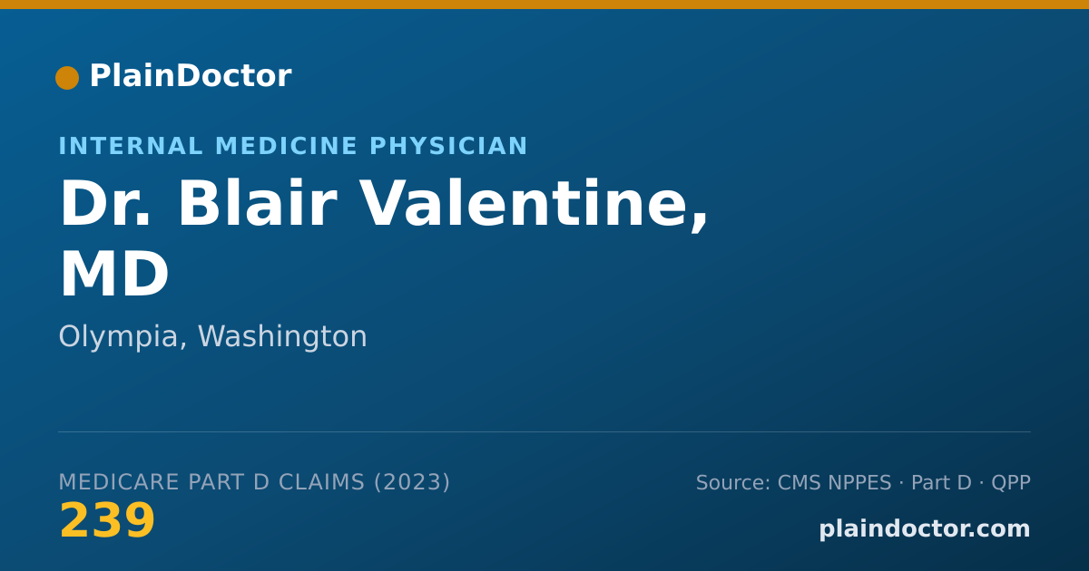 Shareable card for Blair Valentine, MD - Internal Medicine Physician, Olympia, WA