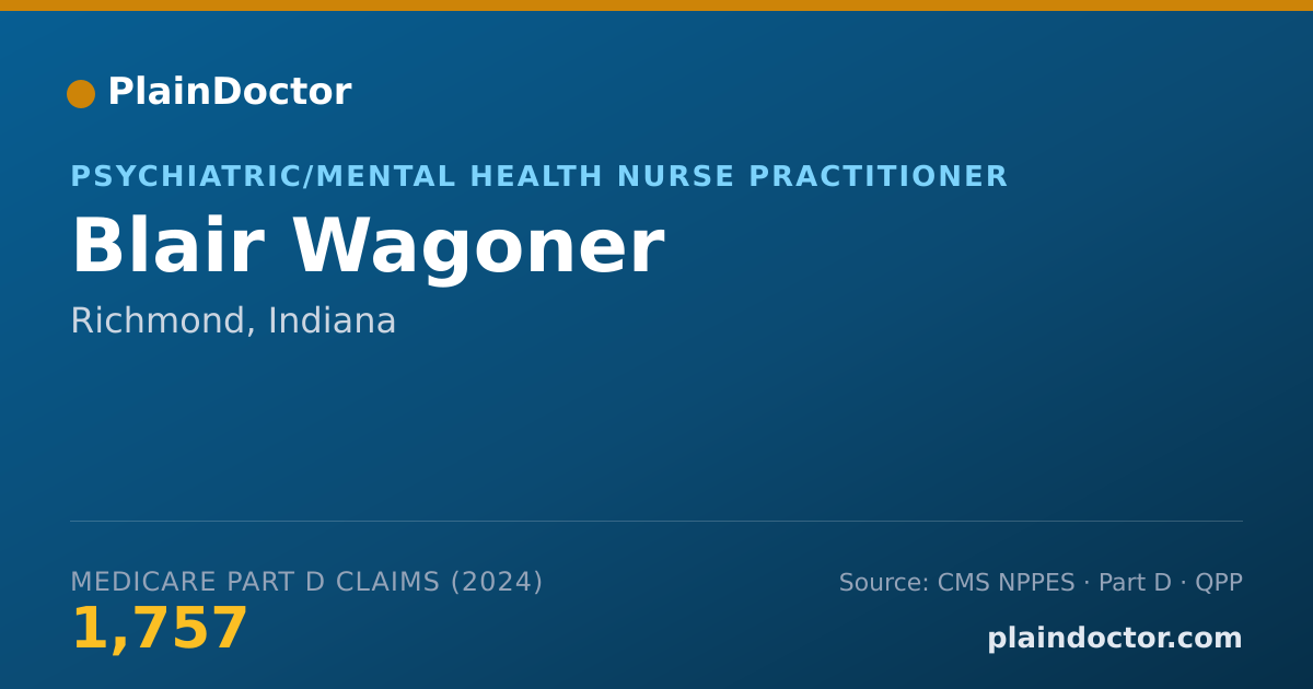 Shareable card for Blair Wagoner - Psychiatric/Mental Health Nurse Practitioner, Richmond, IN