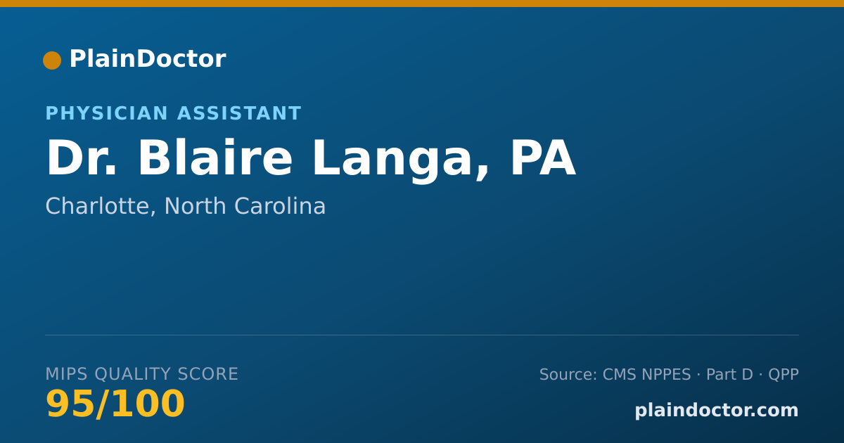 Shareable card for Blaire Langa, PA - Physician Assistant, Charlotte, NC