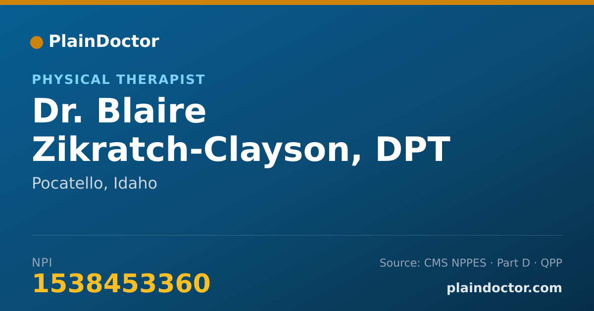 Shareable card for Blaire Zikratch-Clayson, DPT - Physical Therapist, Pocatello, ID