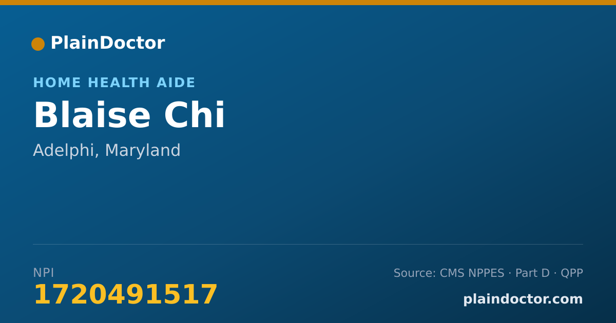 Shareable card for Blaise Chi - Home Health Aide, Adelphi, MD
