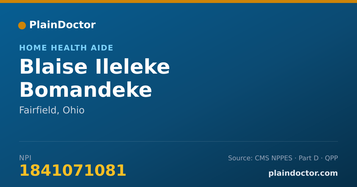 Shareable card for Blaise Ileleke Bomandeke - Home Health Aide, Fairfield, OH