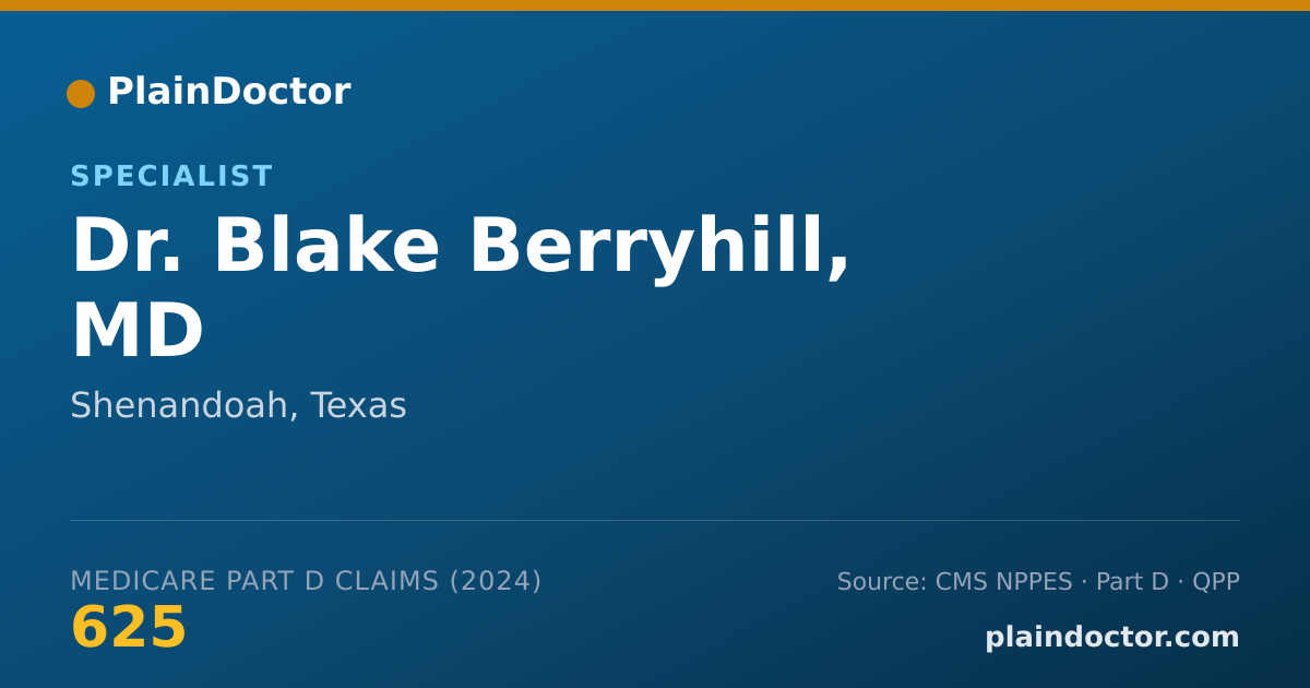 Shareable card for Blake Berryhill, MD - Specialist, Shenandoah, TX