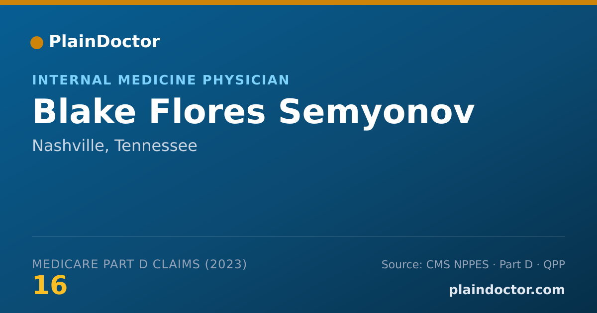 Shareable card for Blake Flores Semyonov - Internal Medicine Physician, Nashville, TN