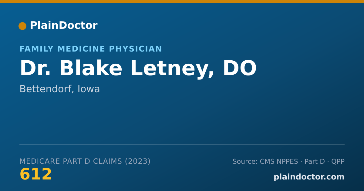 Shareable card for Blake Letney, DO - Family Medicine Physician, Bettendorf, IA