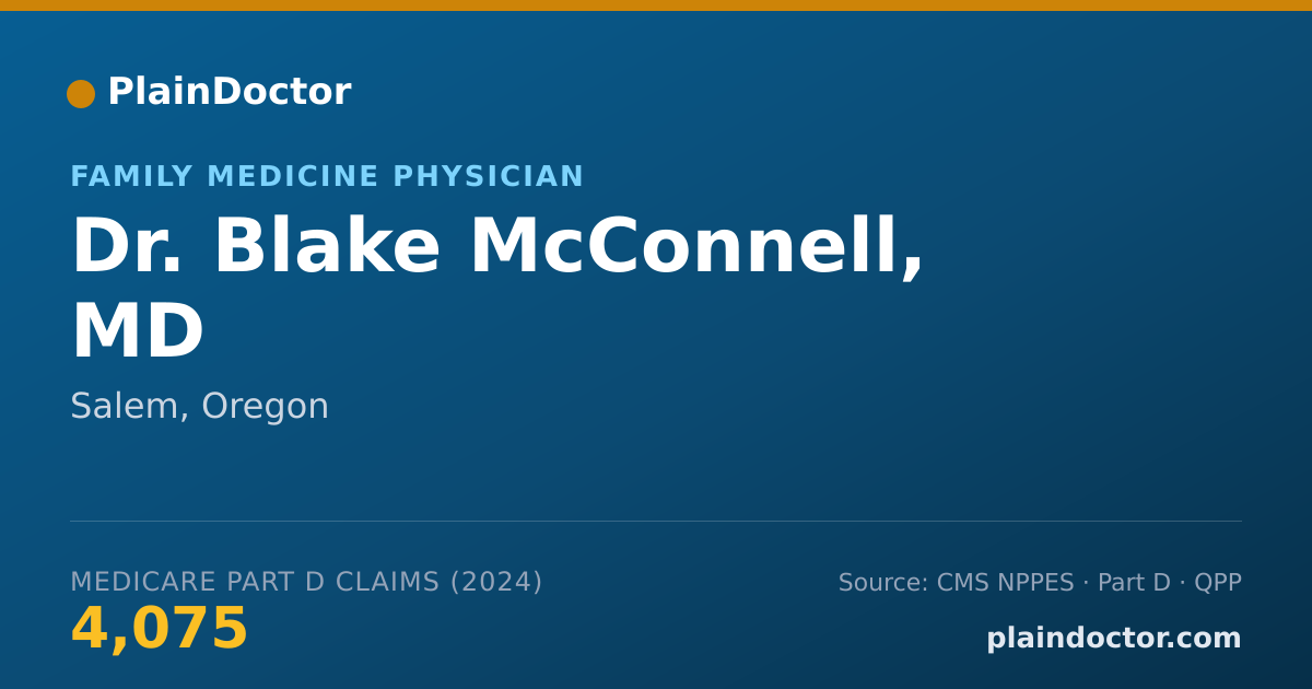 Shareable card for Blake McConnell, MD - Family Medicine Physician, Salem, OR