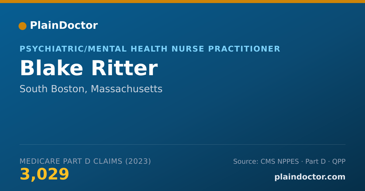 Shareable card for Blake Ritter - Psychiatric/Mental Health Nurse Practitioner, South Boston, MA