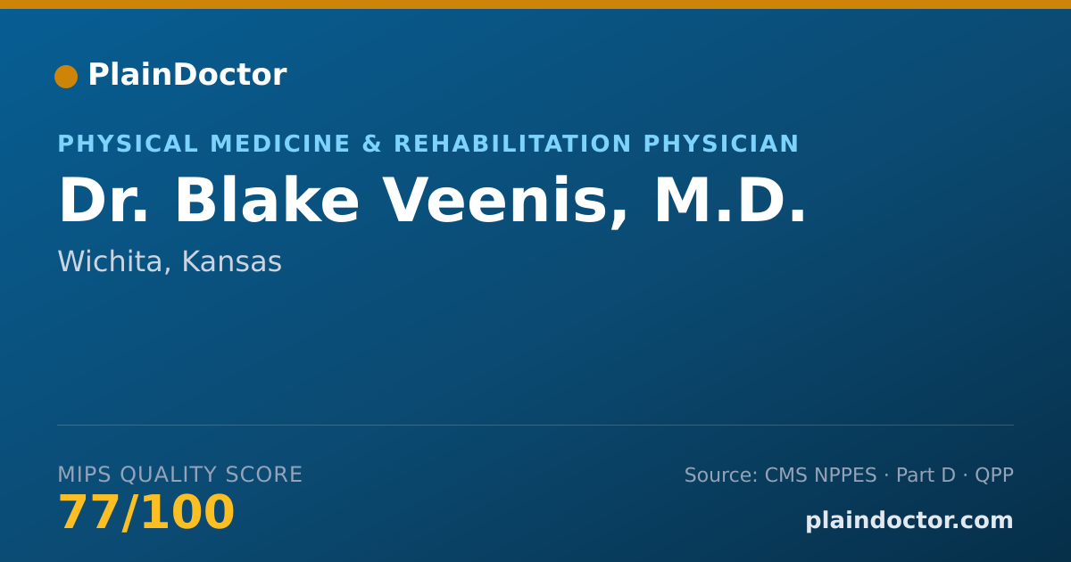 Shareable card for Blake Veenis, M.D. - Physical Medicine & Rehabilitation Physician, Wichita, KS