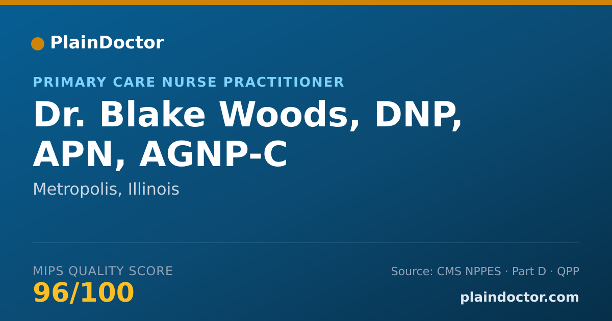 Shareable card for Blake Woods, DNP, APN, AGNP-C - Registered Nurse, Metropolis, IL