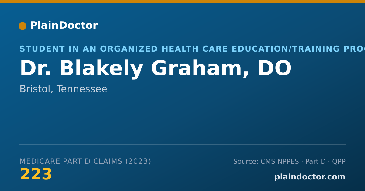 Shareable card for Blakely Graham, DO - Student in an Organized Health Care Education/Training Program, Bristol, TN