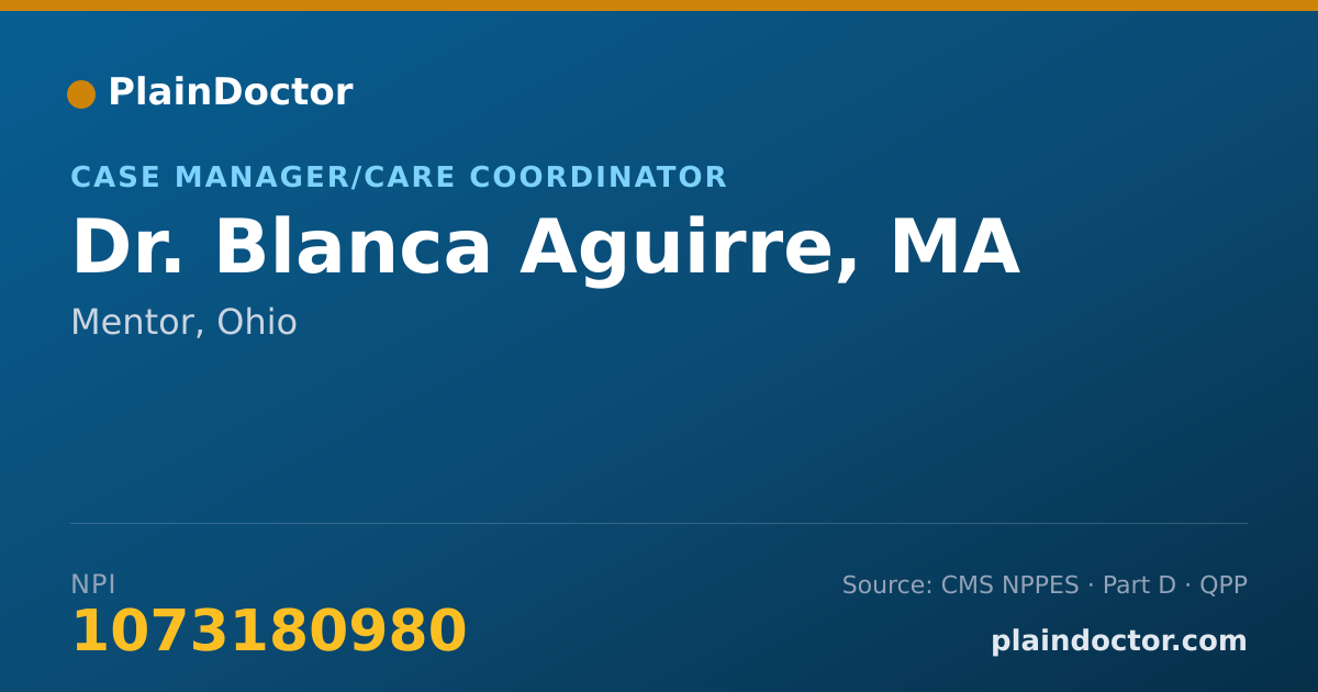 Shareable card for Blanca Aguirre, MA - Case Manager/Care Coordinator, Mentor, OH