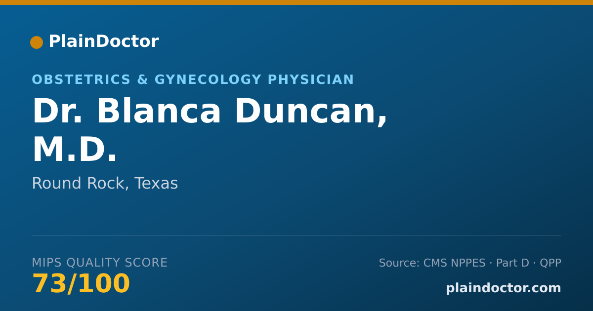 Shareable card for Blanca Duncan, M.D. - Obstetrics & Gynecology Physician, Round Rock, TX