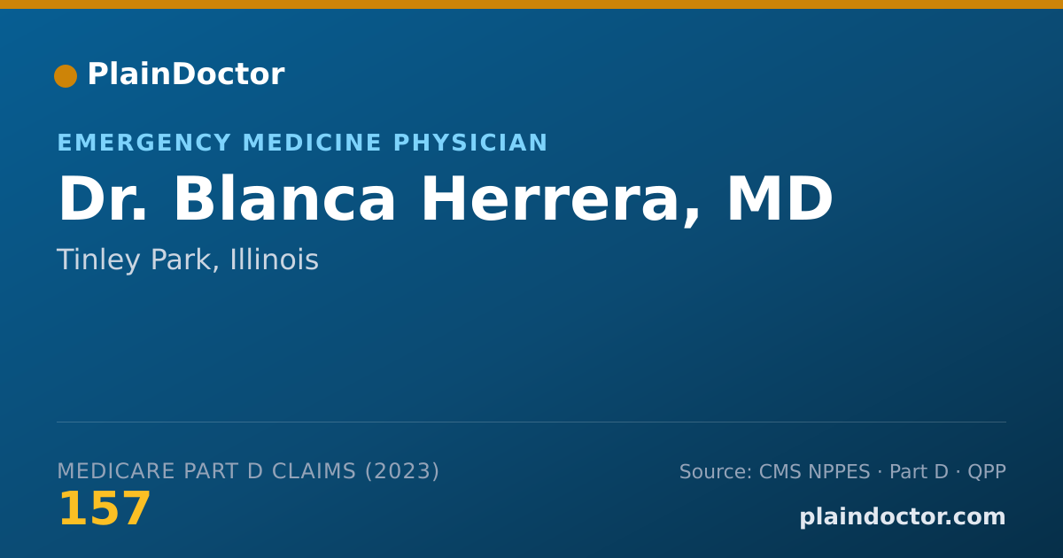 Shareable card for Blanca Herrera, MD - Emergency Medicine Physician, Tinley Park, IL