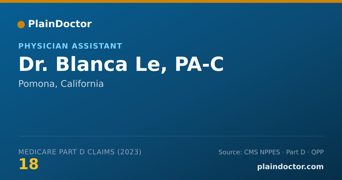 Shareable card for Blanca Le, PA-C - Physician Assistant, Pomona, CA