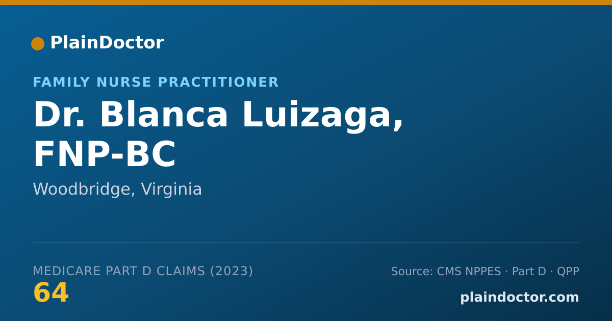 Shareable card for Blanca Luizaga, FNP-BC - Family Nurse Practitioner, Woodbridge, VA