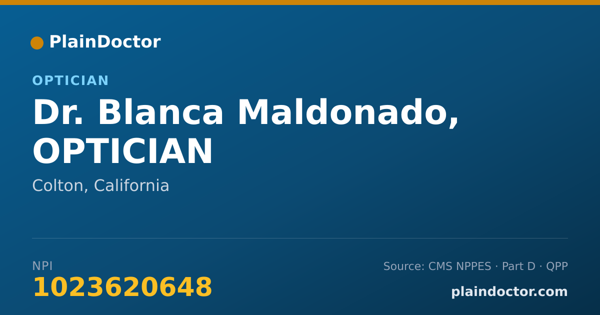 Shareable card for Blanca Maldonado, OPTICIAN - Optician, Colton, CA