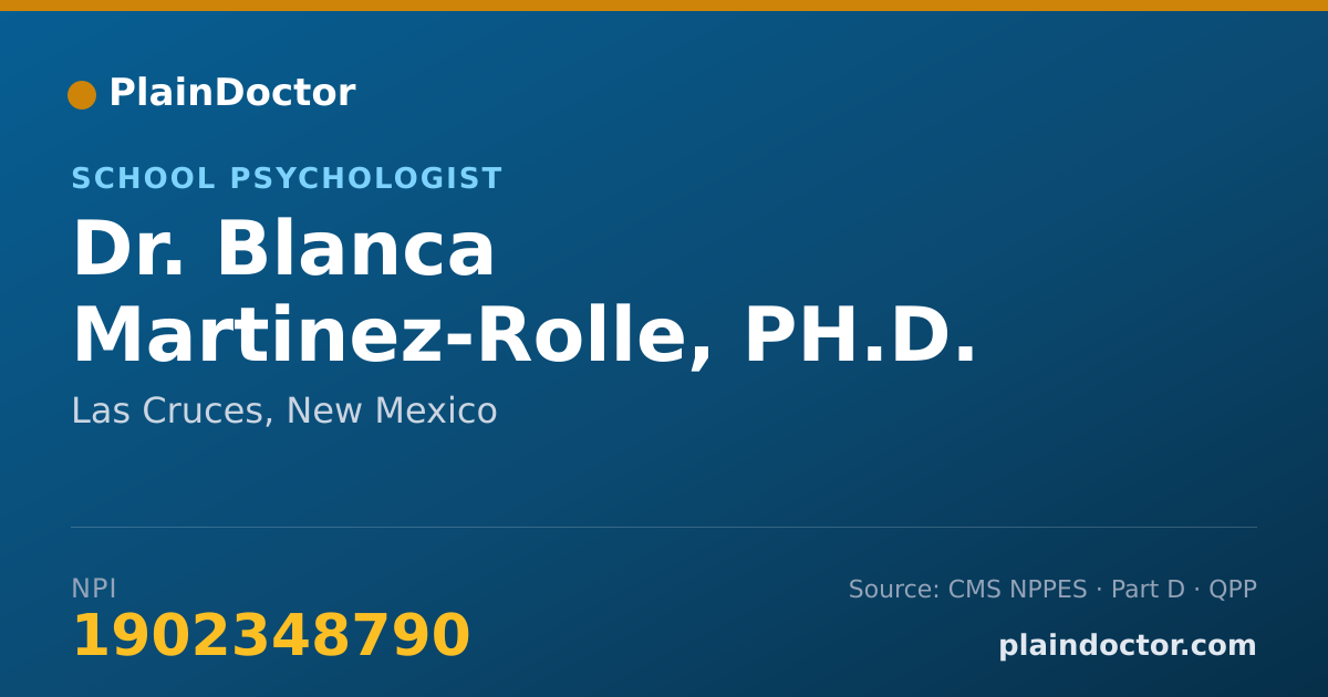 Shareable card for Blanca Martinez-Rolle, PH.D. - School Psychologist, Las Cruces, NM