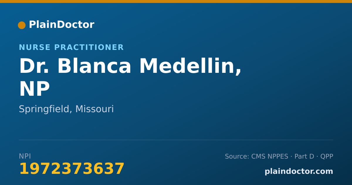 Shareable card for Blanca Medellin, NP - Nurse Practitioner, Springfield, MO