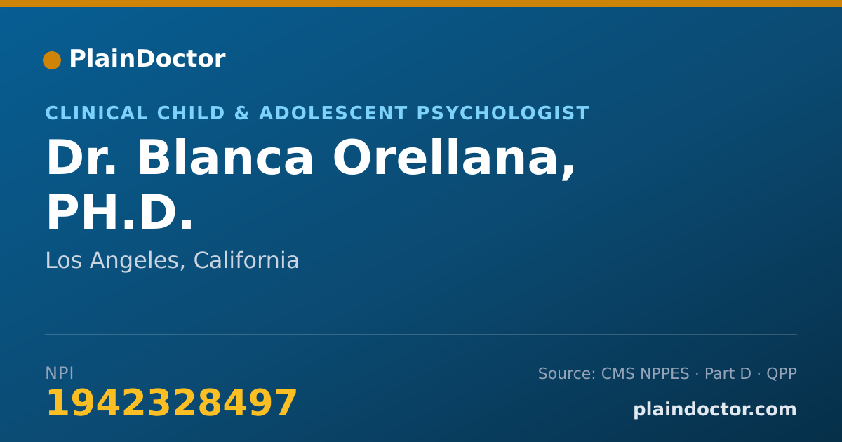 Shareable card for Blanca Orellana, PH.D. - Clinical Child & Adolescent Psychologist, Los Angeles, CA