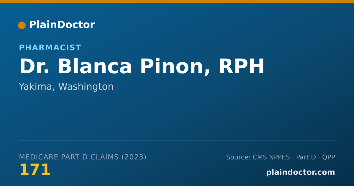 Shareable card for Blanca Pinon, RPH - Pharmacist, Yakima, WA