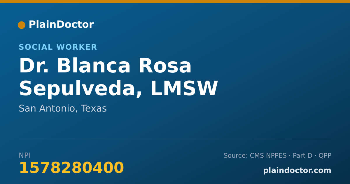 Shareable card for Blanca Rosa Sepulveda, LMSW - Social Worker, San Antonio, TX