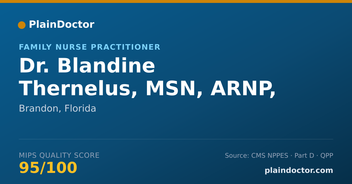 Shareable card for Blandine Thernelus, MSN, ARNP, FNP-BC - Family Nurse Practitioner, Brandon, FL