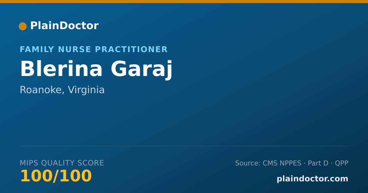 Shareable card for Blerina Garaj - Family Nurse Practitioner, Roanoke, VA