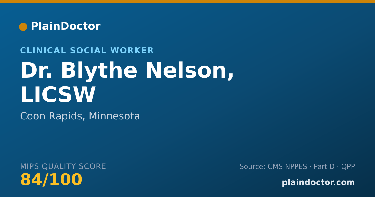 Shareable card for Blythe Nelson, LICSW - Clinical Social Worker, Coon Rapids, MN