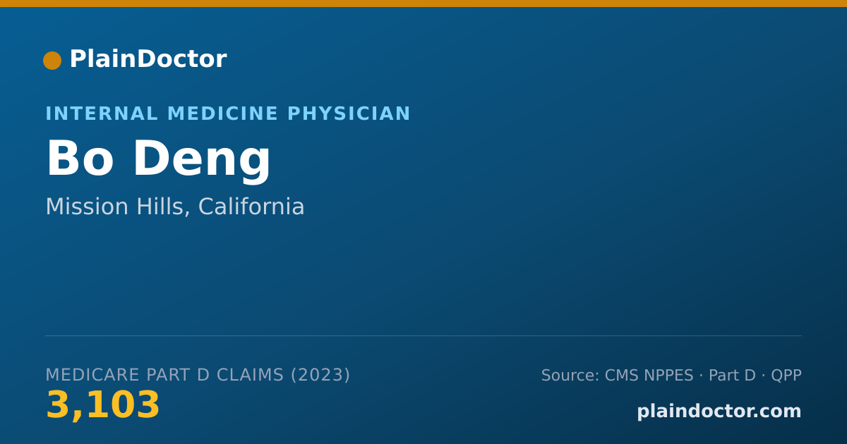 Shareable card for Bo Deng - Internal Medicine Physician, Mission Hills, CA