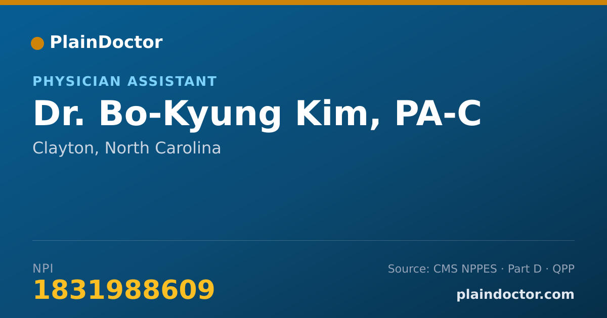 Shareable card for Bo-Kyung Kim, PA-C - Physician Assistant, Clayton, NC