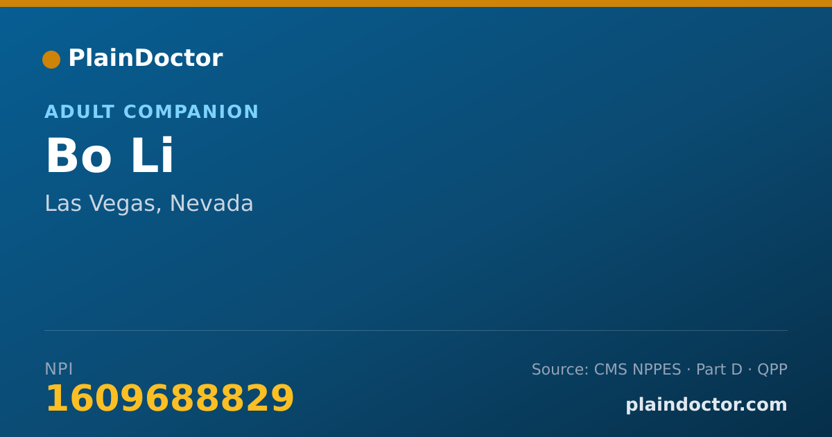 Shareable card for Bo Li - Adult Companion, Las Vegas, NV