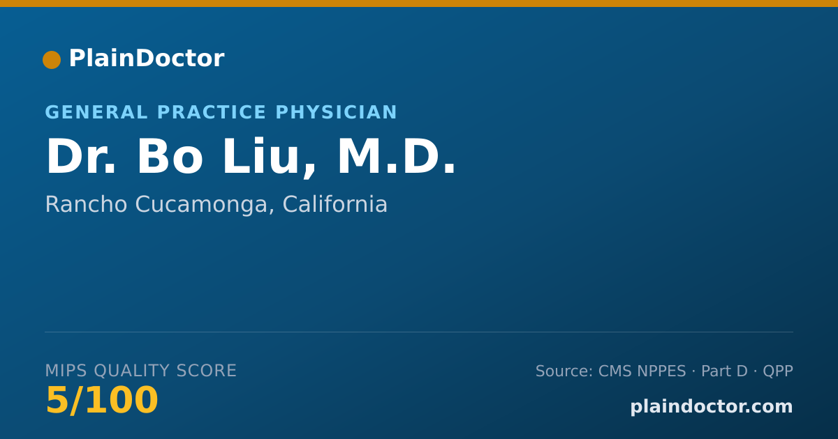 Shareable card for Bo Liu, M.D. - Surgery Physician, Rancho Cucamonga, CA