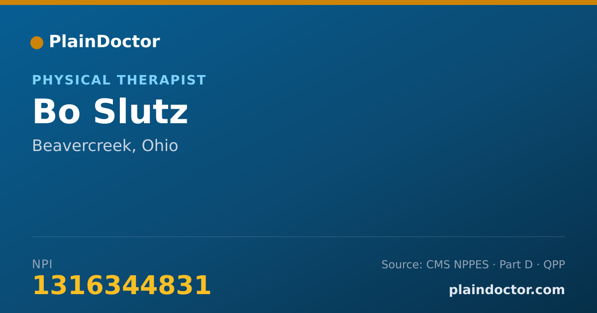 Shareable card for Bo Slutz - Physical Therapist, Beavercreek, OH