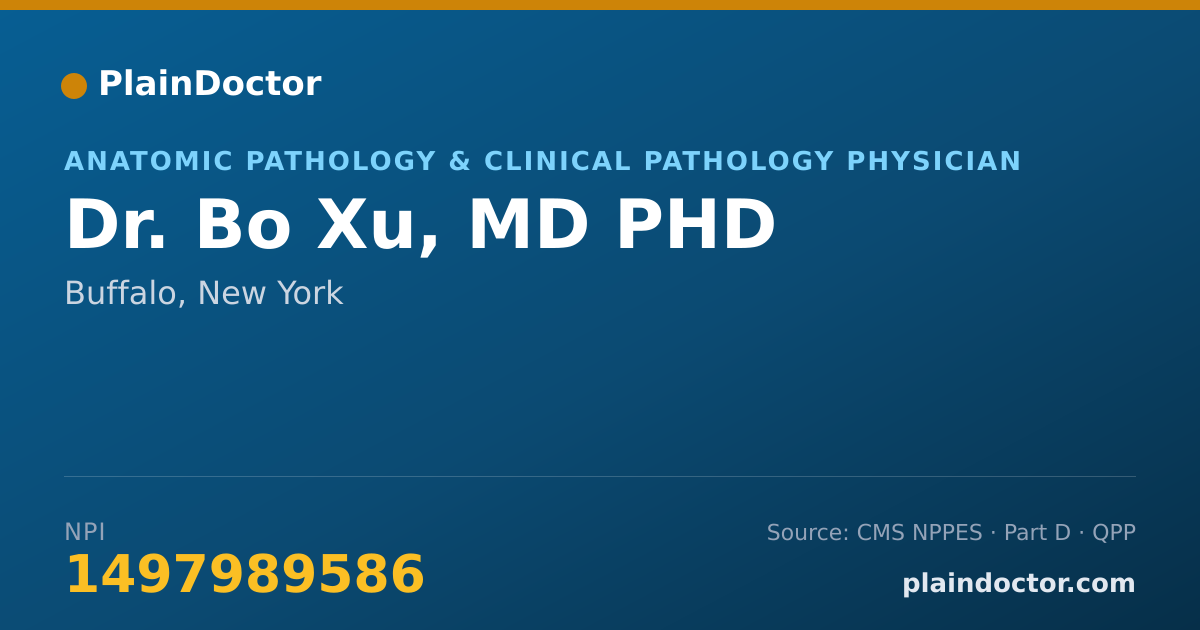 Shareable card for Bo Xu, MD PHD - Anatomic Pathology & Clinical Pathology Physician, Buffalo, NY