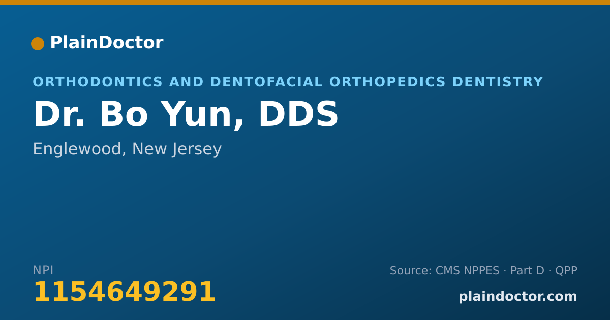 Shareable card for Bo Yun, DDS - Orthodontics and Dentofacial Orthopedics Dentistry, Englewood, NJ
