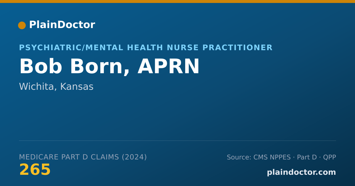 Shareable card for Bob Born, APRN - Psychiatric/Mental Health Registered Nurse, Wichita, KS