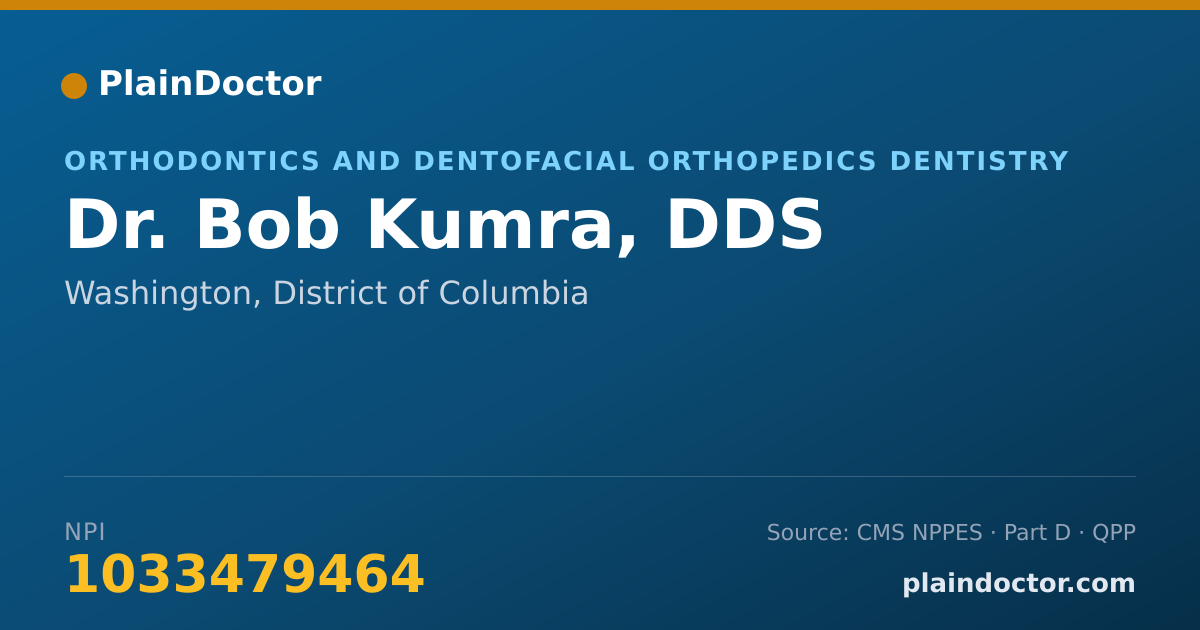 Shareable card for Bob Kumra, DDS - Orthodontics and Dentofacial Orthopedics Dentistry, Washington, DC